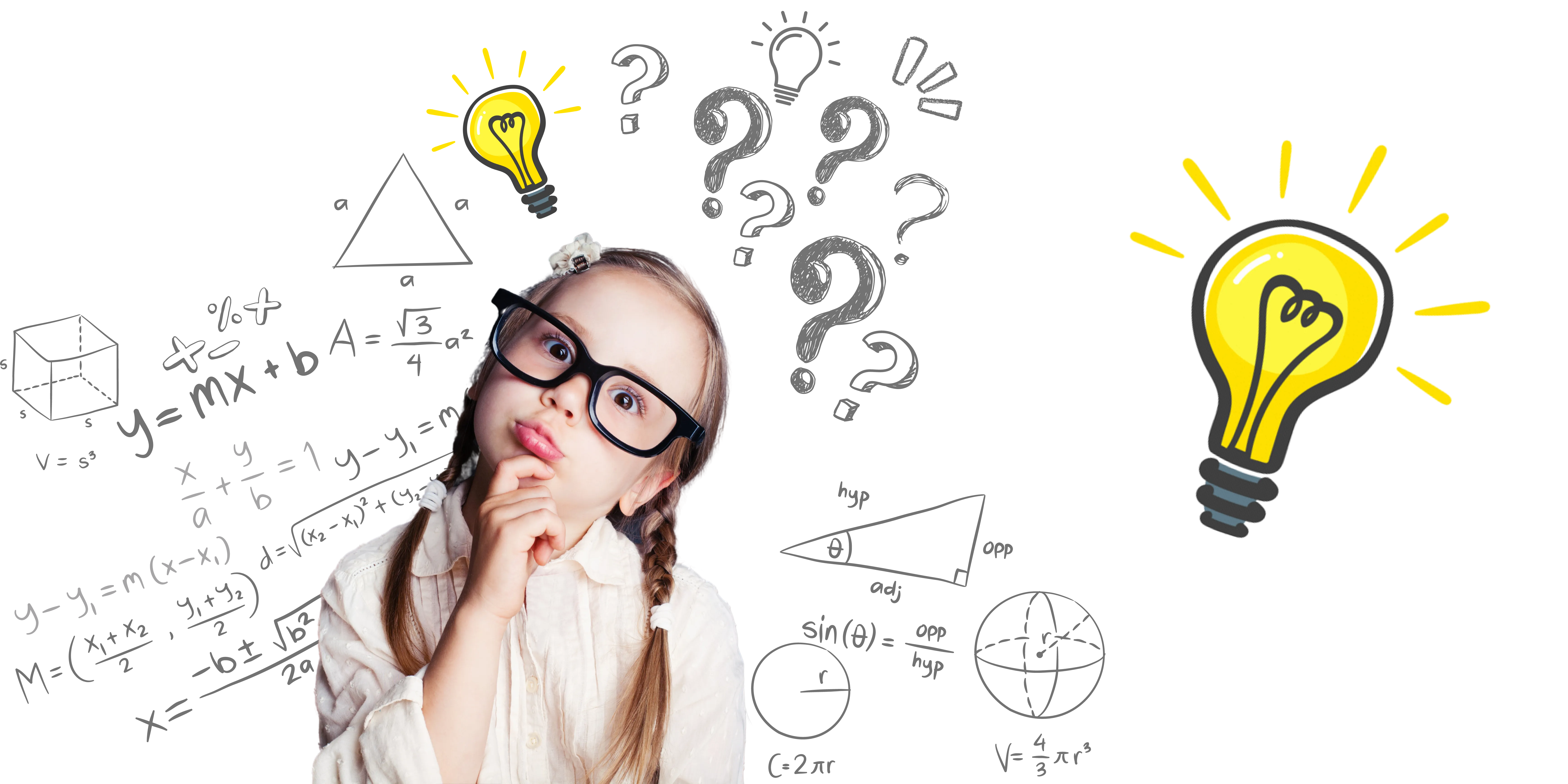 Inspired young mathematician exploring math concepts